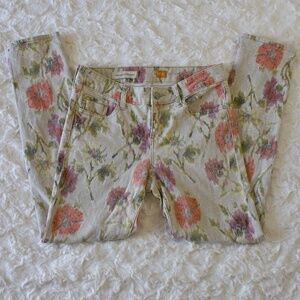 Anthropology Pilcro Stet floral skinny jeans orange/purple/green - 29